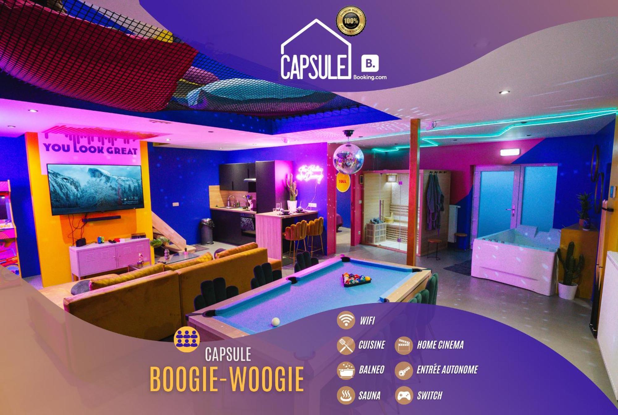 Capsule Boogie-Woogie - Jacuzzi - Sauna - Billard - Jeux - Ecran Geant - Filet Suspendu - Netflix Ла-Лувьер Экстерьер фото